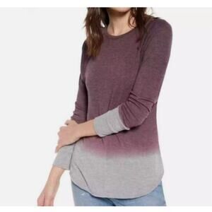 Treasure & Bond Purple Grey Ombre Long Sleeves Top Size XS New Cozy Soft